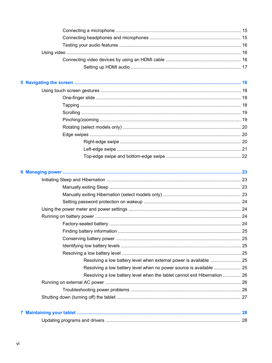 HP Omni 10 5610 Tablet User Manual | Page 6 / 49
