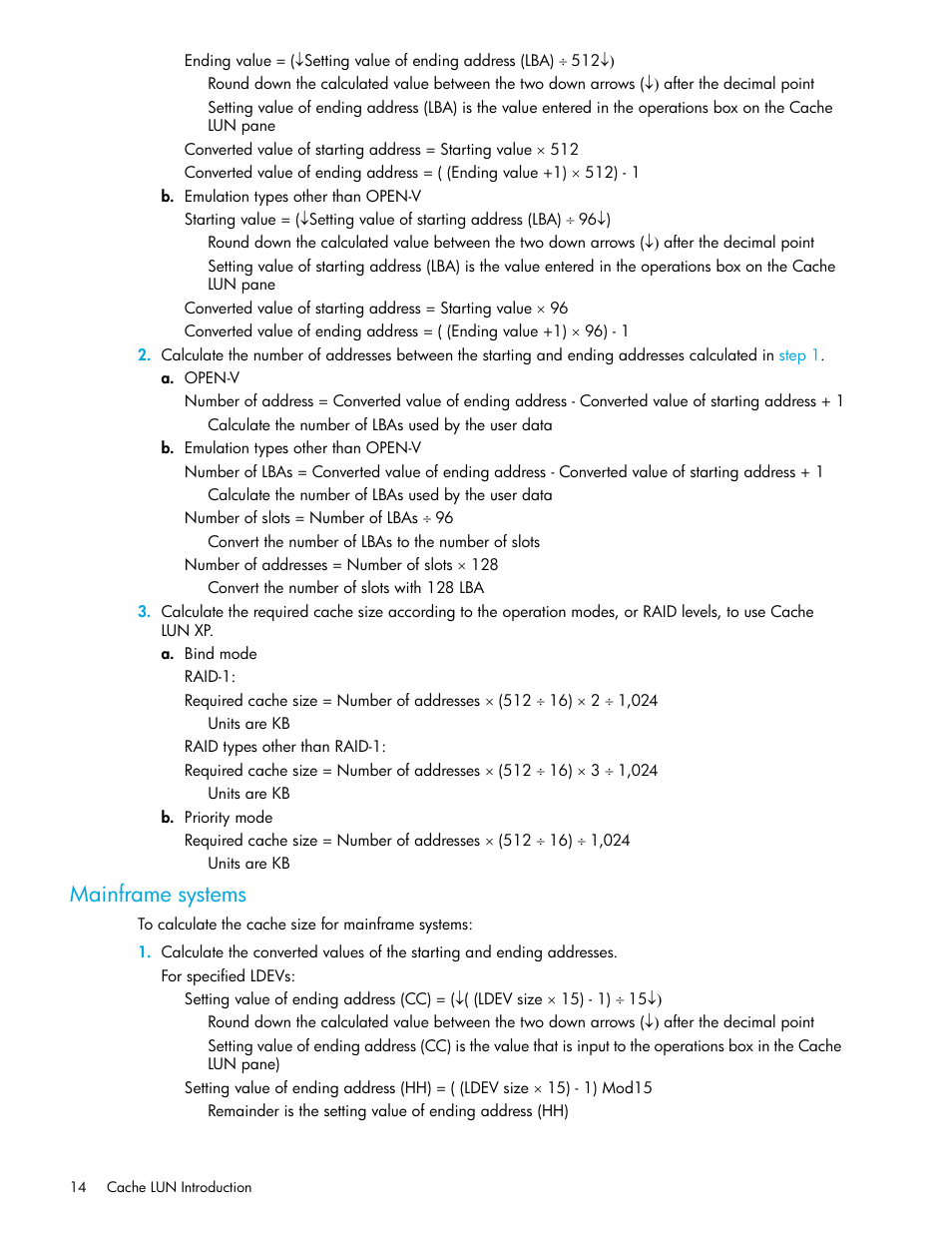 Mainframe systems | HP XP Cache LUN Software User Manual | Page 14 / 28