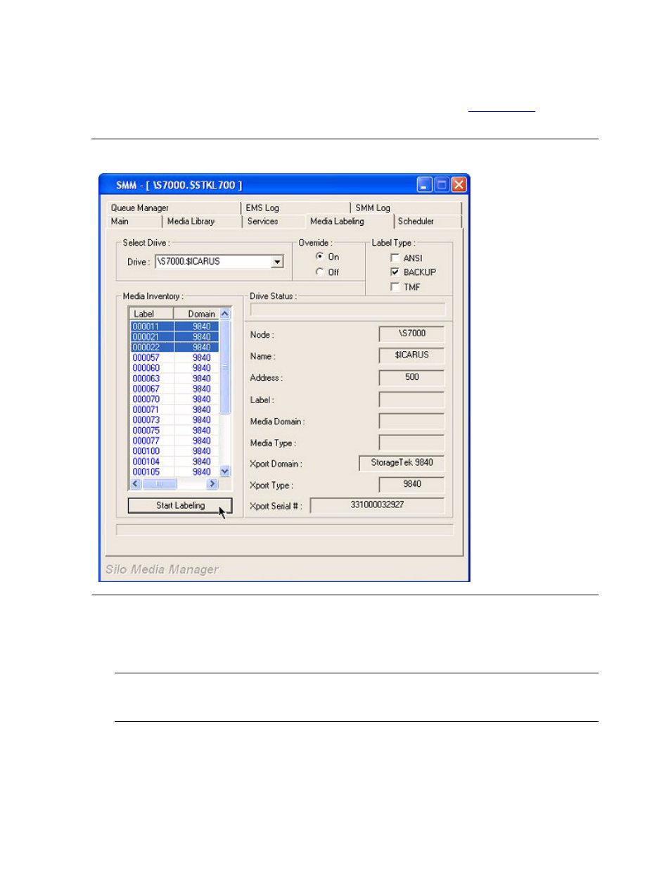 Media labeling tab, Figure 6-10 | HP NonStop G-Series User Manual | Page 100 / 230