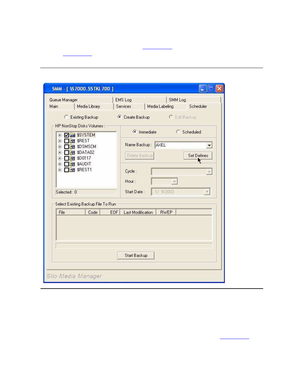 Create an immediate backup, Figure 5-16, Create immediate backup | HP NonStop G-Series User Manual | Page 108 / 230