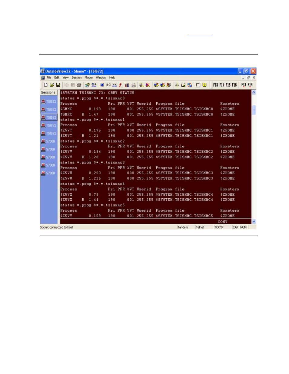 Figure 4-9, Status of running processes - client | HP NonStop G-Series User Manual | Page 73 / 230