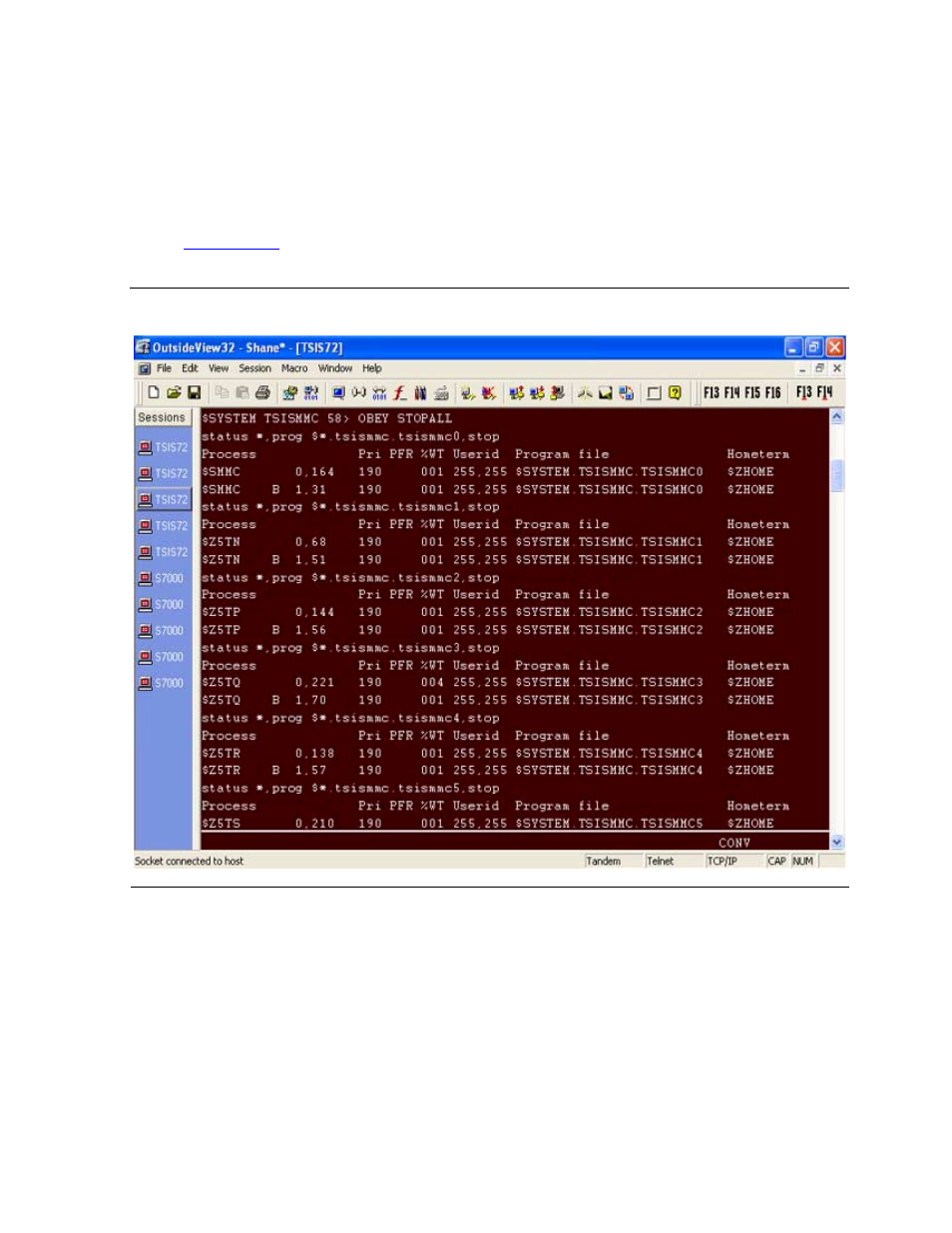 Stopping the processes on the client, Figure 4-10, Stopall command - client | HP NonStop G-Series User Manual | Page 74 / 230