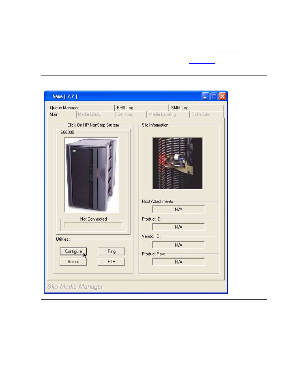 Configuring the server smm gui, Figure 5-1, Smm main tab | HP NonStop G-Series User Manual | Page 76 / 230