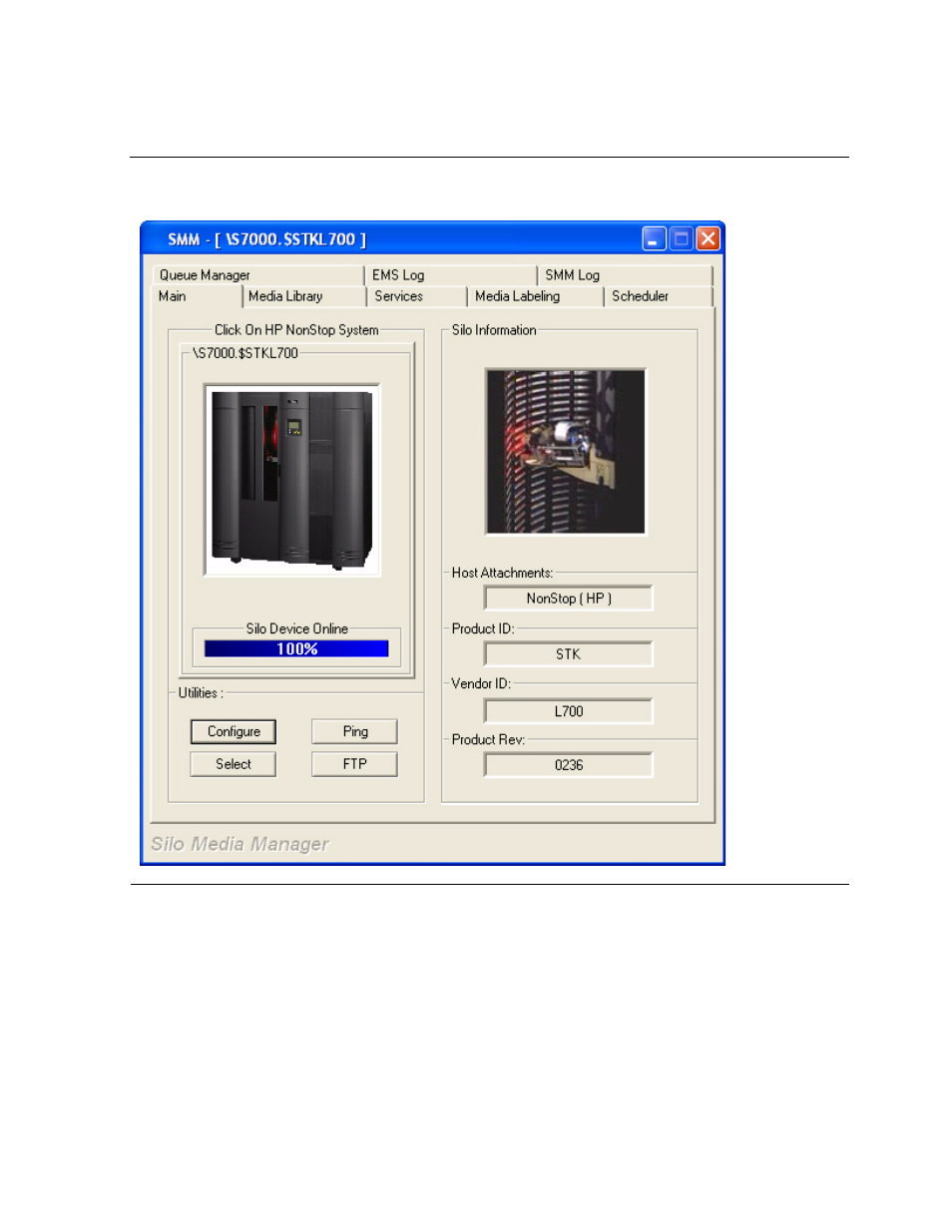 Figure 5-9, Smm main tab - device online | HP NonStop G-Series User Manual | Page 82 / 230