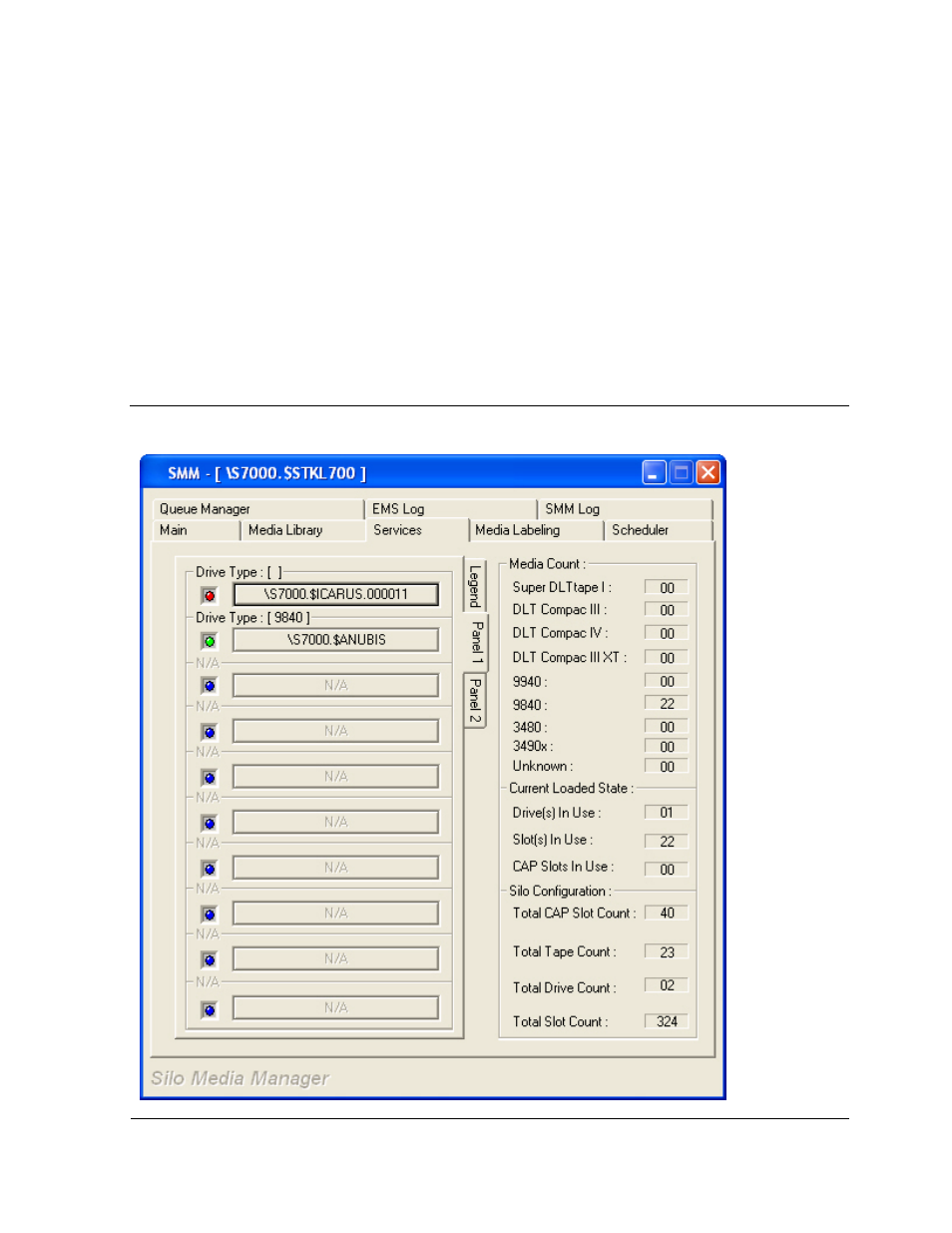 Panel tabs, Figure 6-8, Services tab - panels | HP NonStop G-Series User Manual | Page 96 / 230