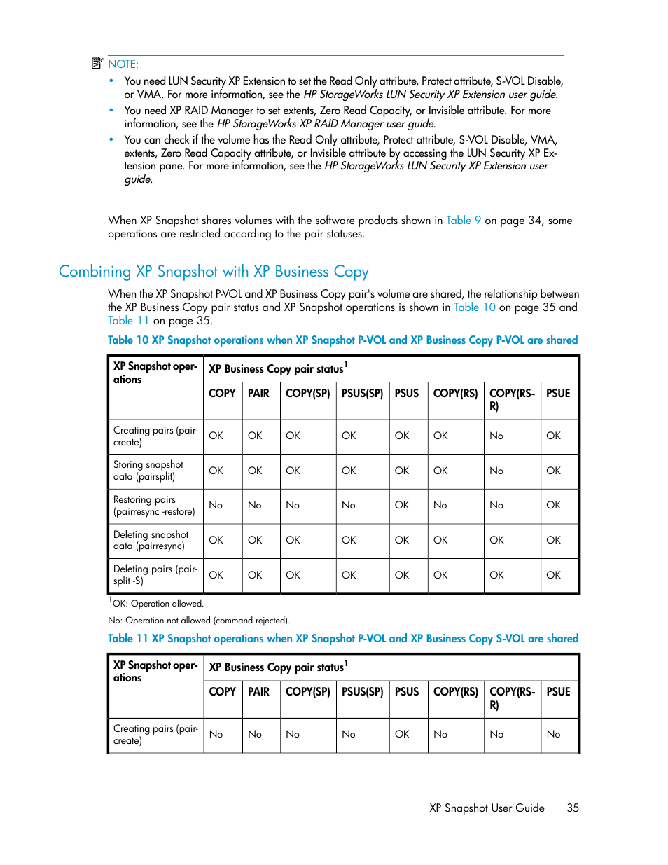 Combining xp snapshot with xp business copy | HP StorageWorks XP Remote Web Console Software User Manual | Page 35 / 84