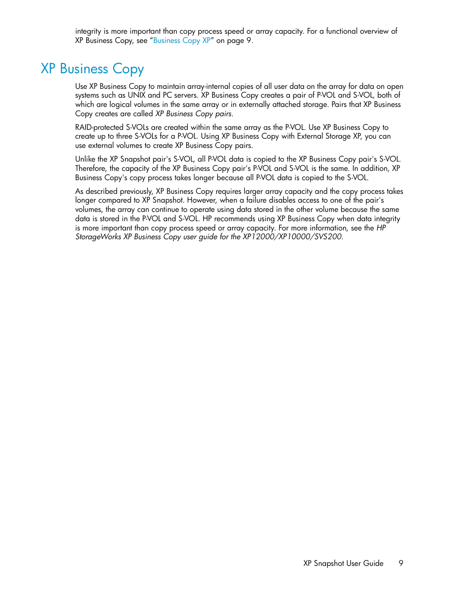 Xp business copy | HP StorageWorks XP Remote Web Console Software User Manual | Page 9 / 84