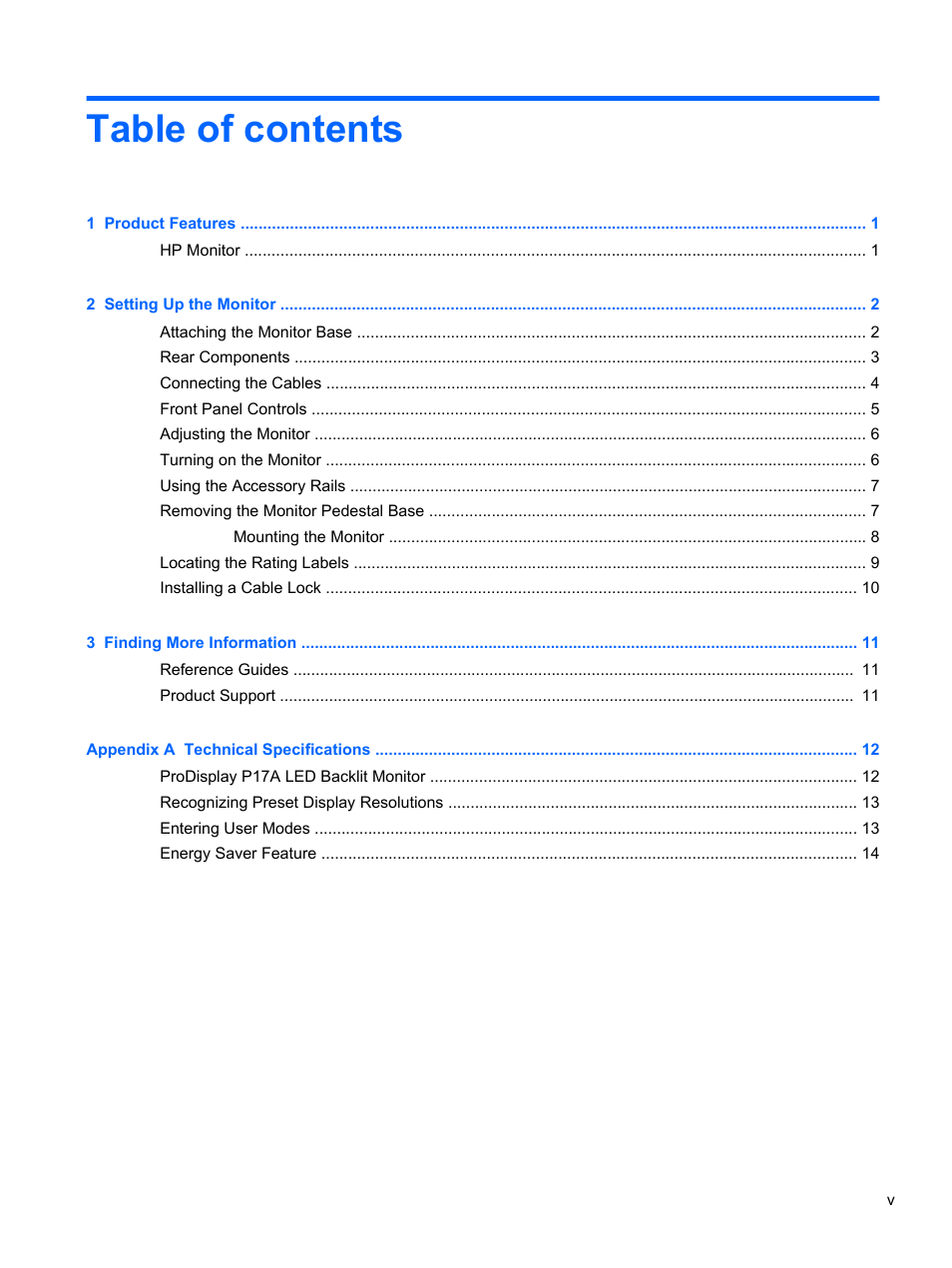 HP ProDisplay P17A 17-inch 54 LED Backlit Monitor User Manual | Page 5 / 20