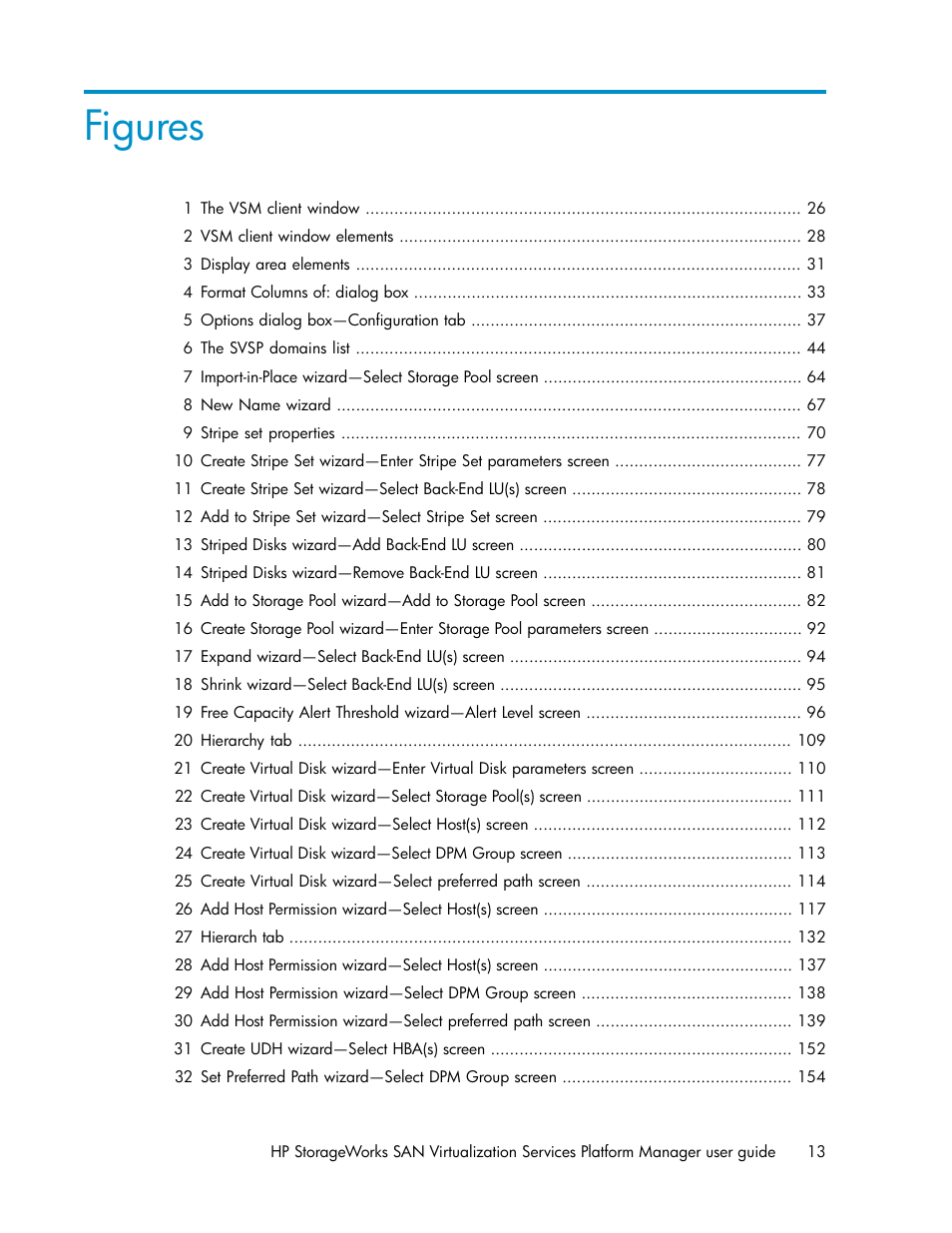 Figures | HP SAN Virtualization Services Platform User Manual | Page 13 / 382