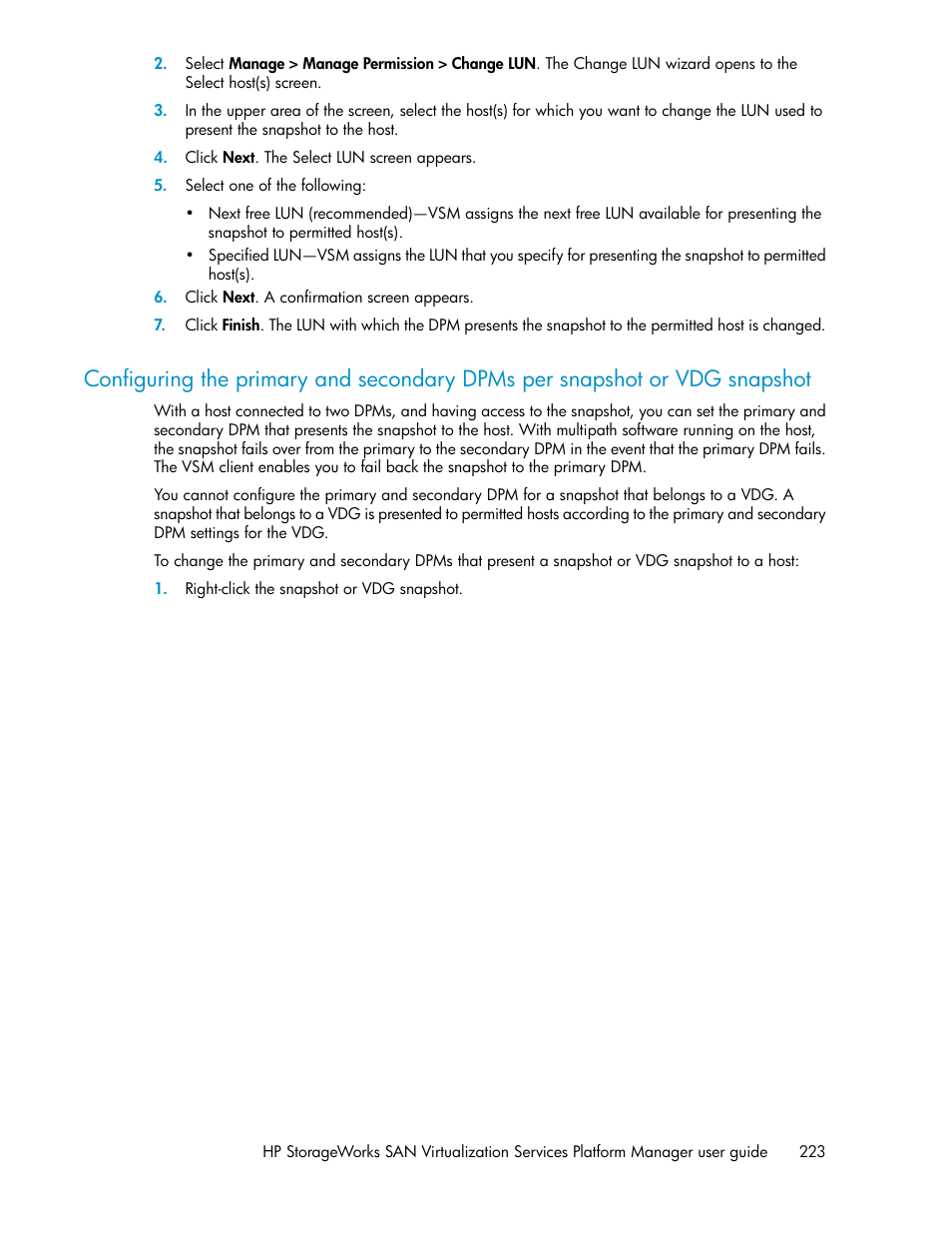 HP SAN Virtualization Services Platform User Manual | Page 223 / 382