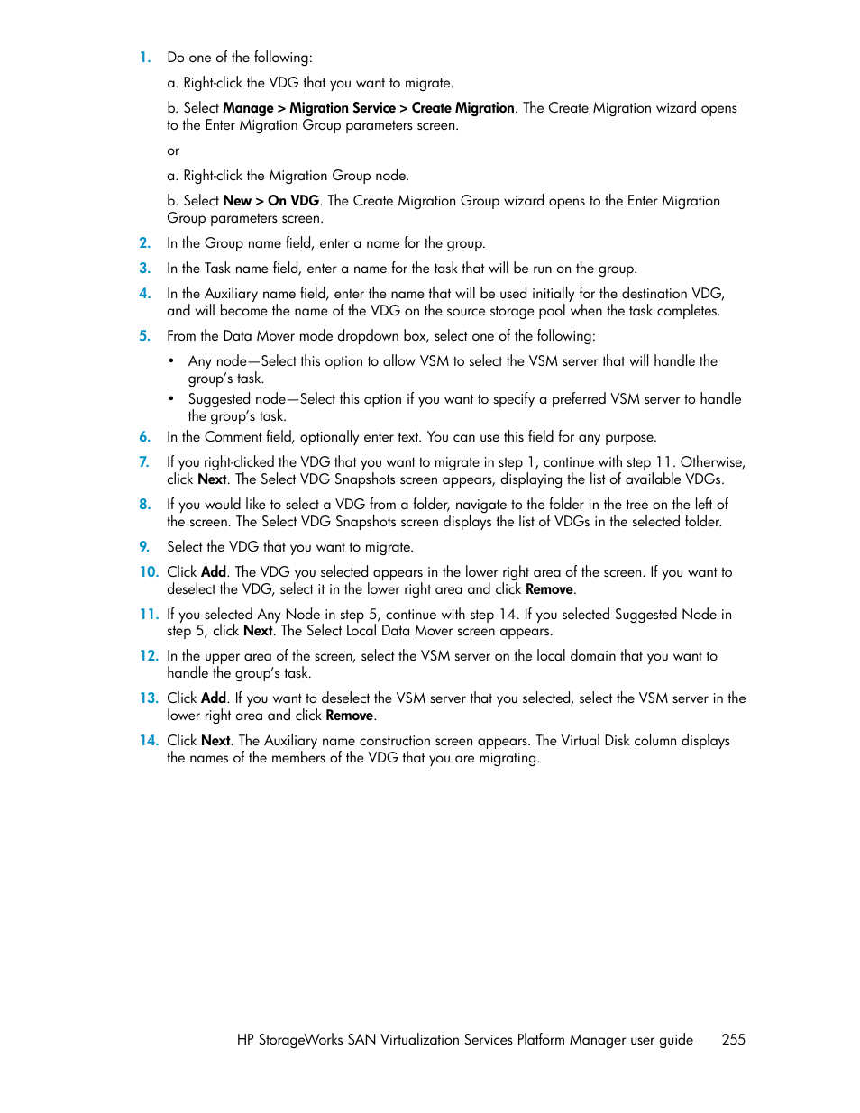 HP SAN Virtualization Services Platform User Manual | Page 255 / 382
