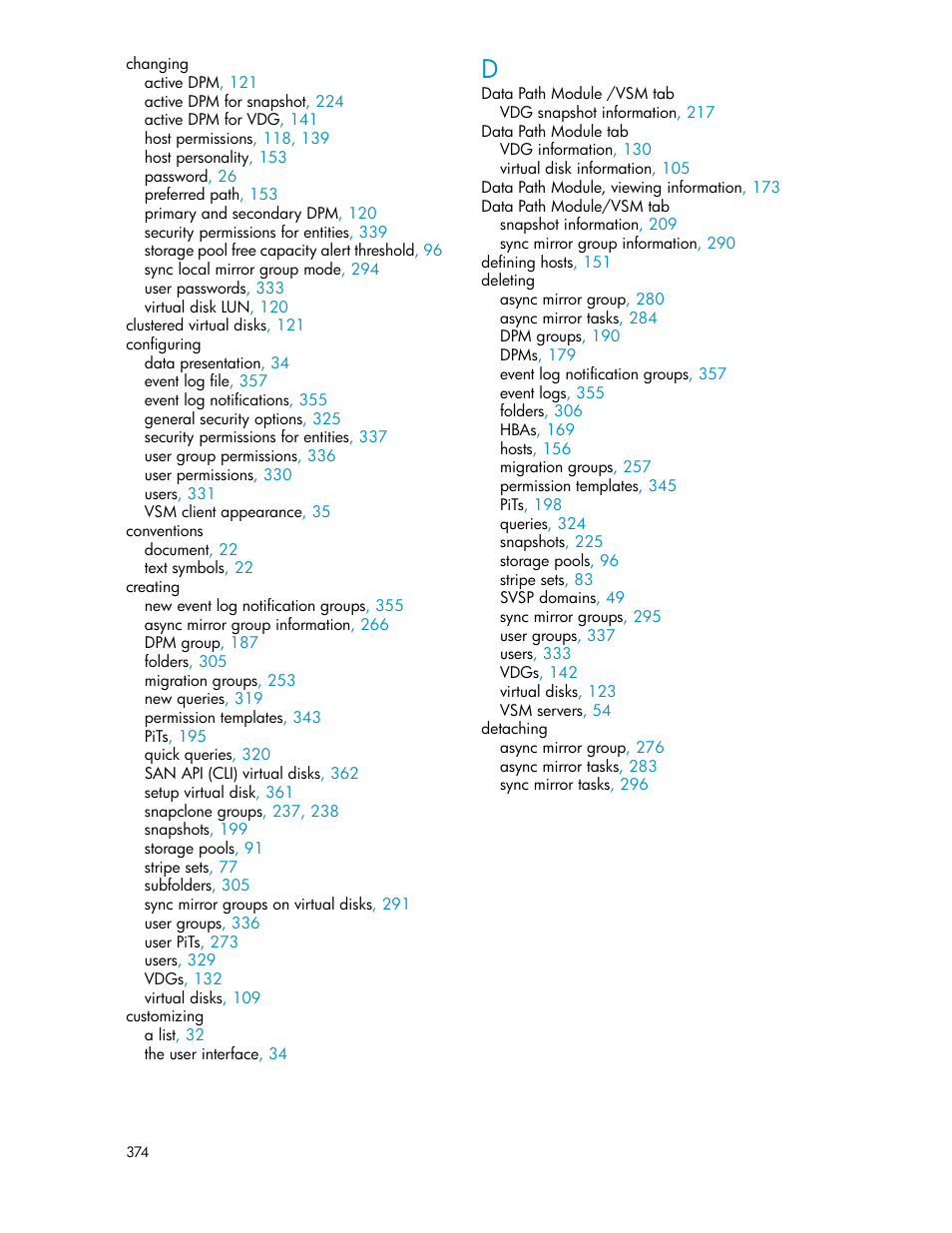 HP SAN Virtualization Services Platform User Manual | Page 374 / 382