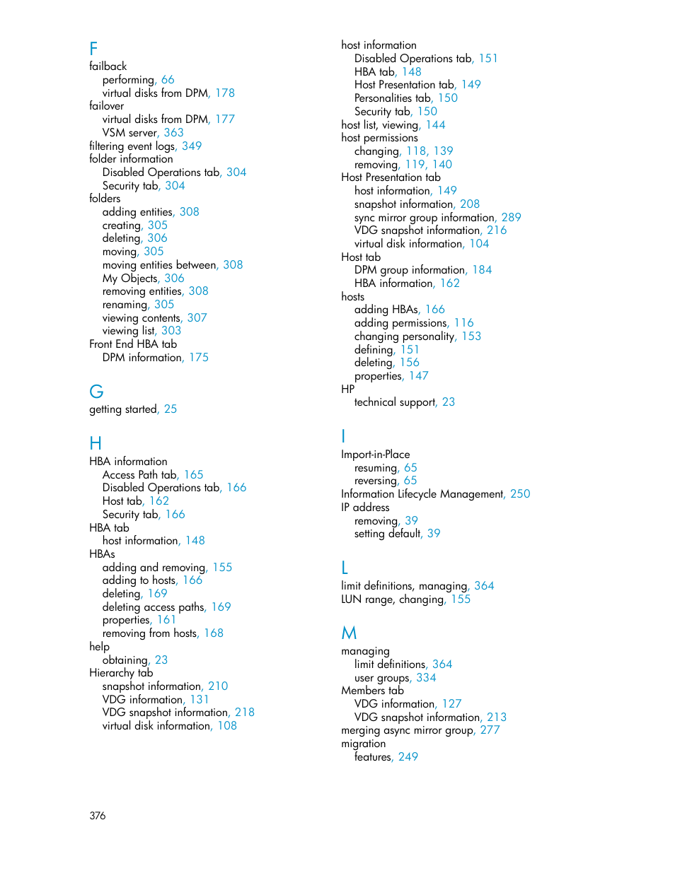 HP SAN Virtualization Services Platform User Manual | Page 376 / 382
