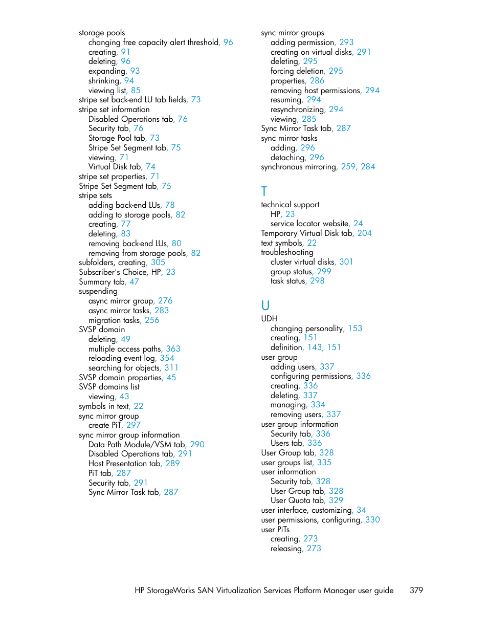 HP SAN Virtualization Services Platform User Manual | Page 379 / 382