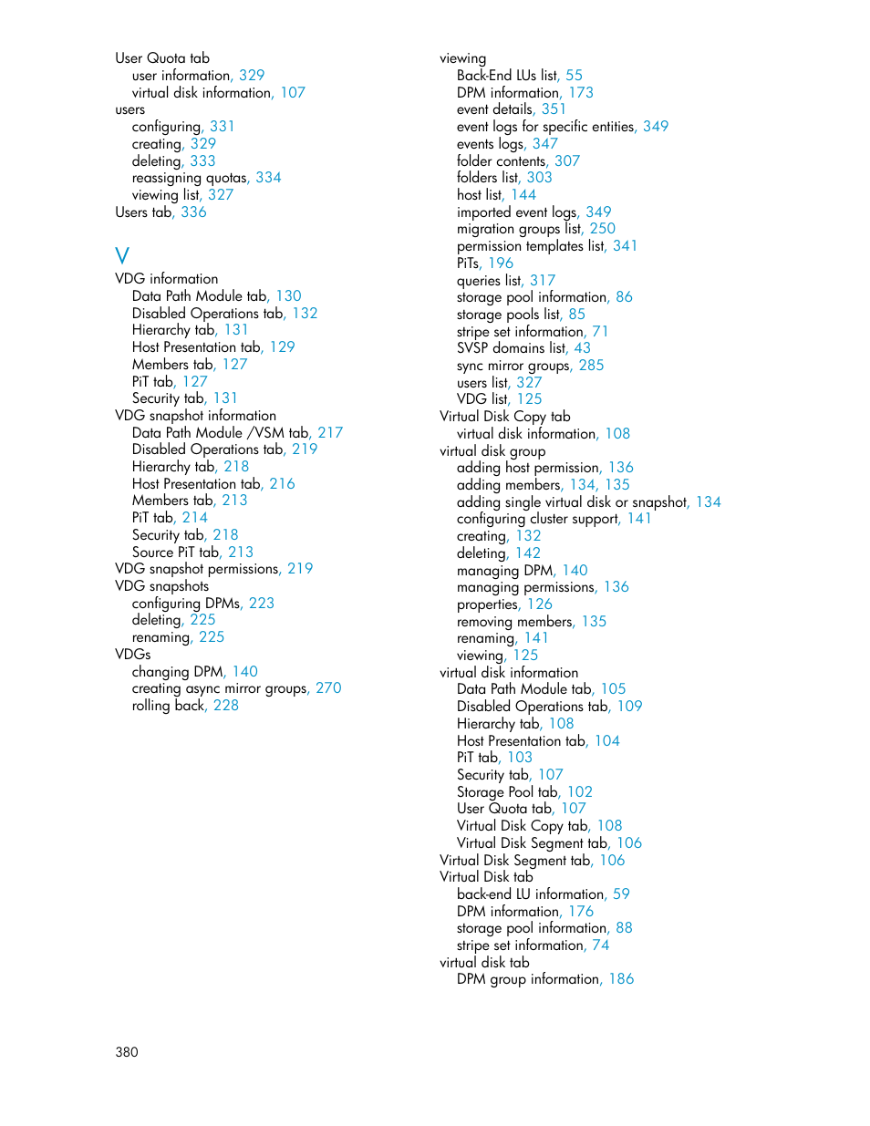 HP SAN Virtualization Services Platform User Manual | Page 380 / 382