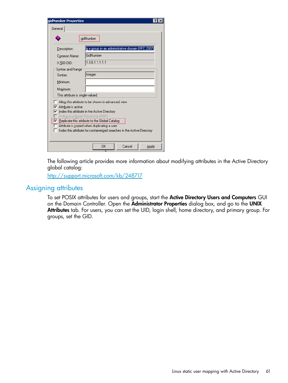 Assigning attributes | HP StoreAll Storage User Manual | Page 61 / 125