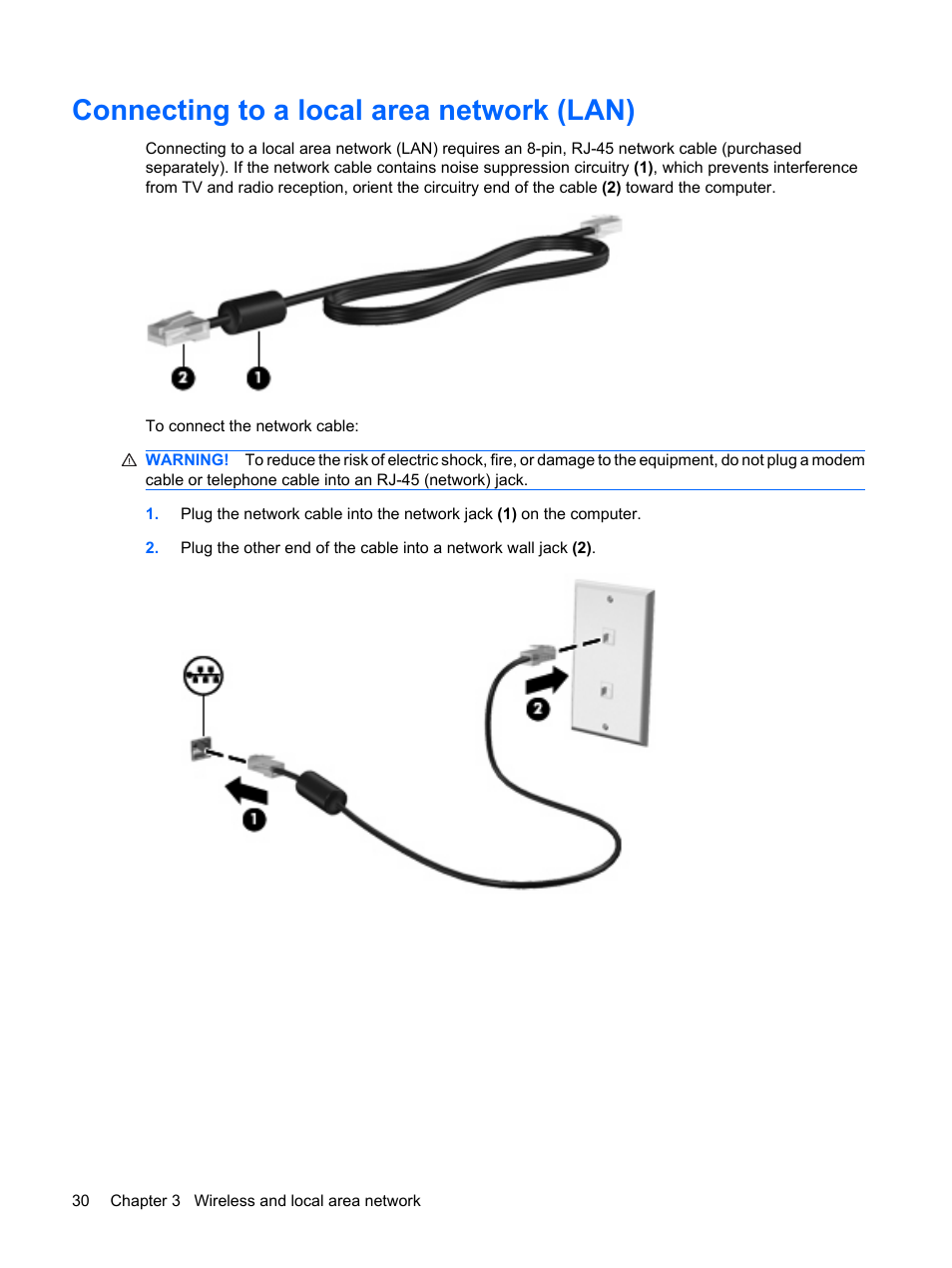 Connecting to a local area network (lan) | HP Pavilion dm1-1190ee Entertainment Notebook PC User Manual | Page 40 / 103