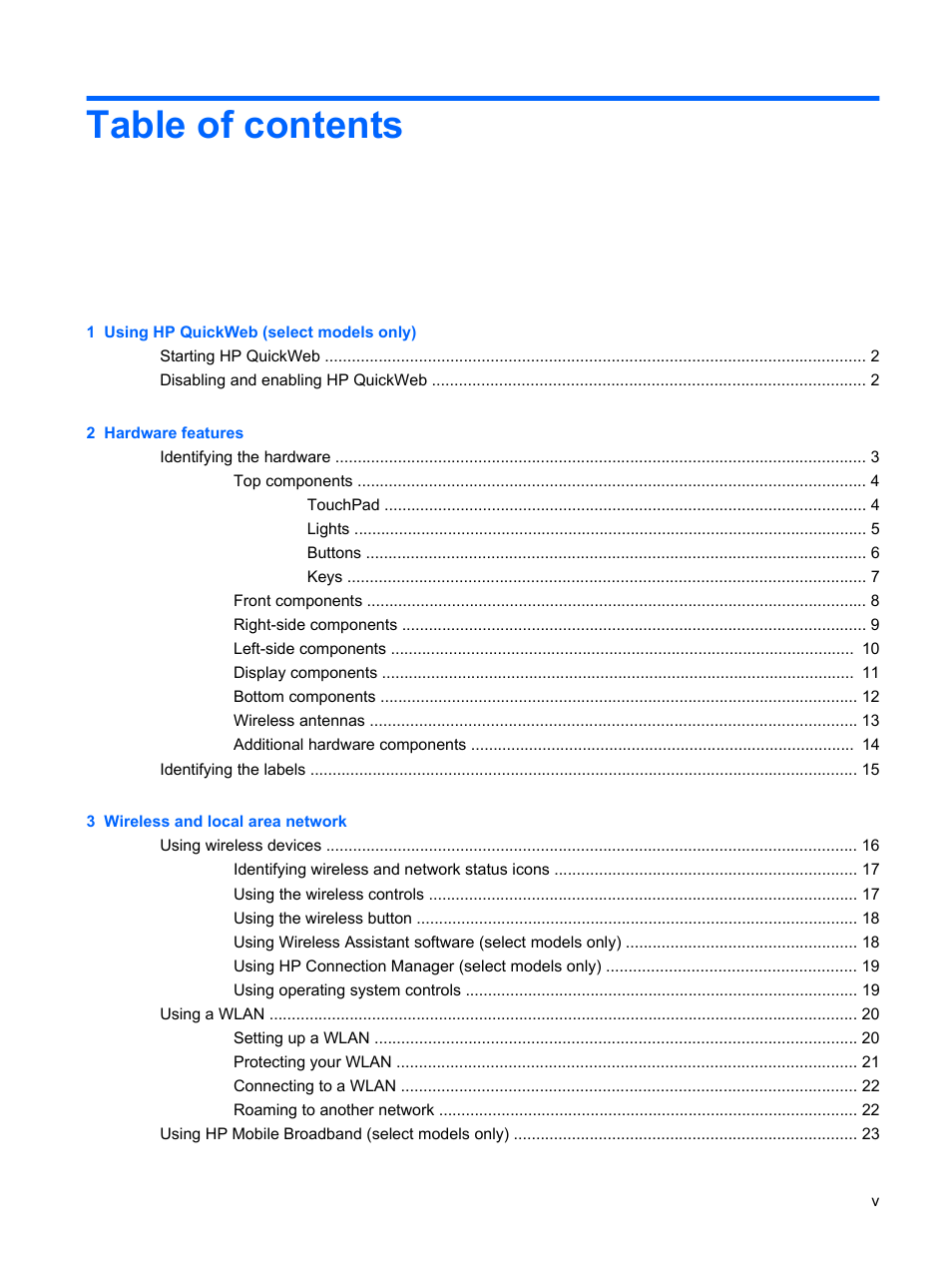 HP Pavilion dm1-1190ee Entertainment Notebook PC User Manual | Page 5 / 103
