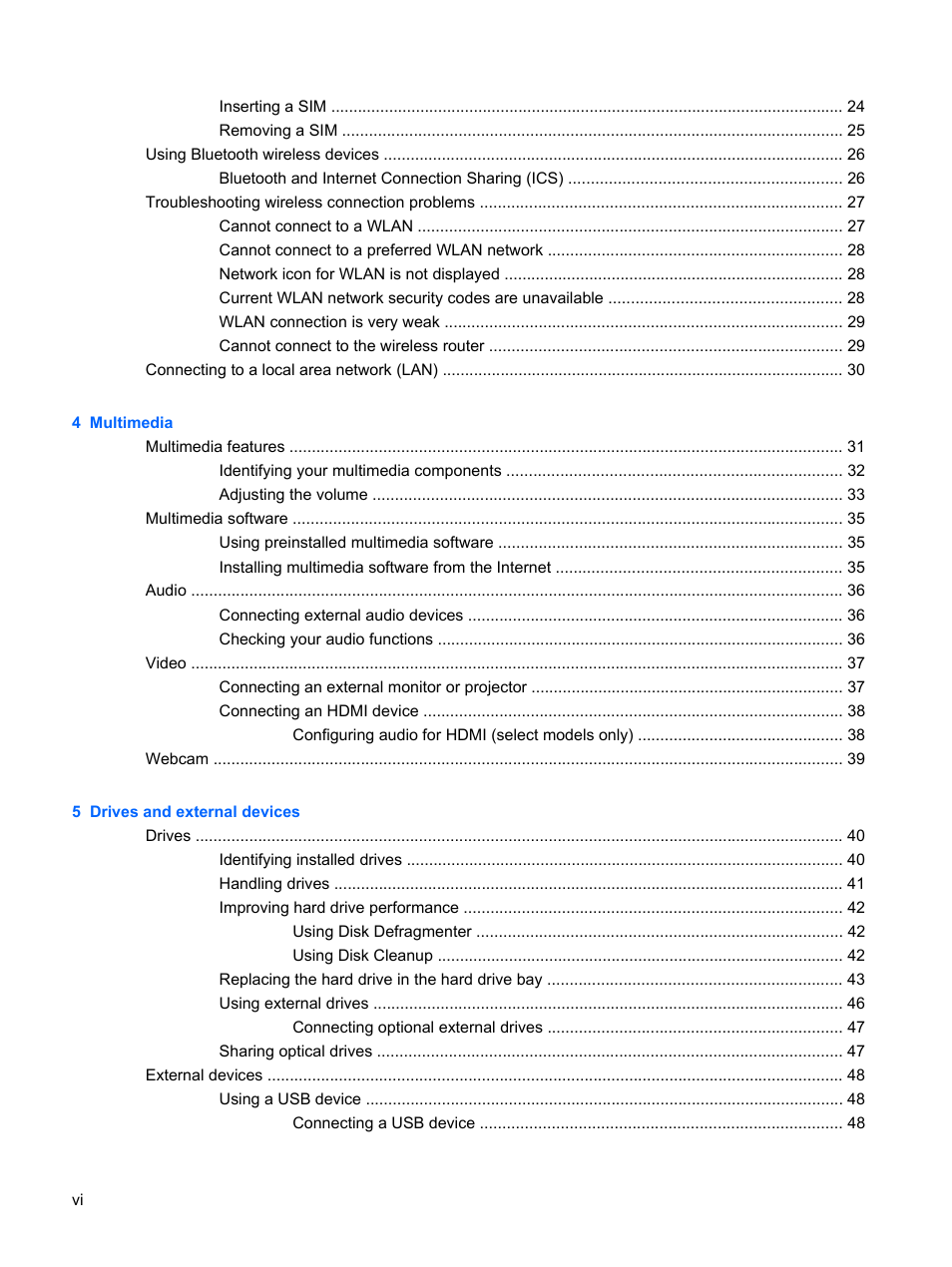 HP Pavilion dm1-1190ee Entertainment Notebook PC User Manual | Page 6 / 103