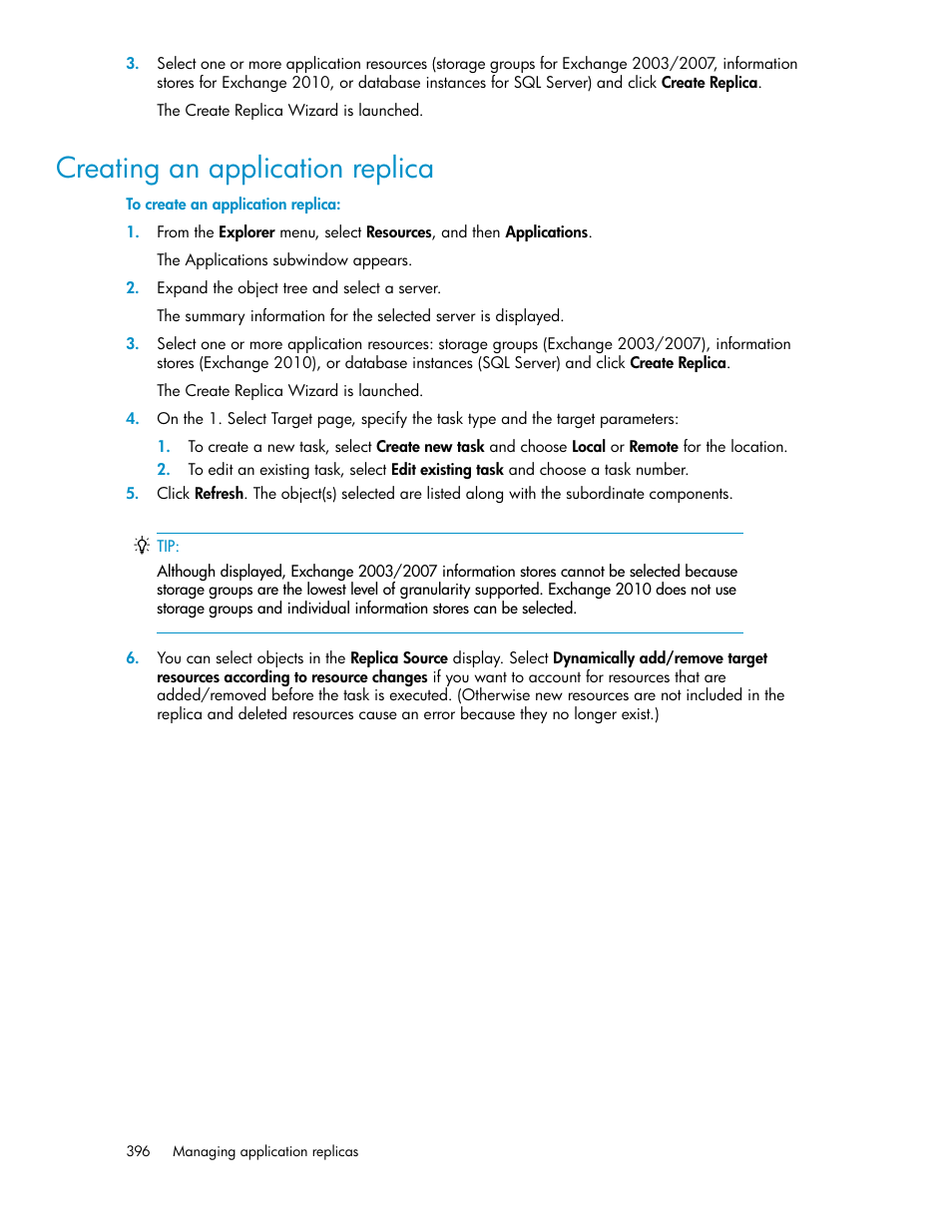 Creating an application replica | HP XP Command View Advanced Edition Software User Manual | Page 396 / 488