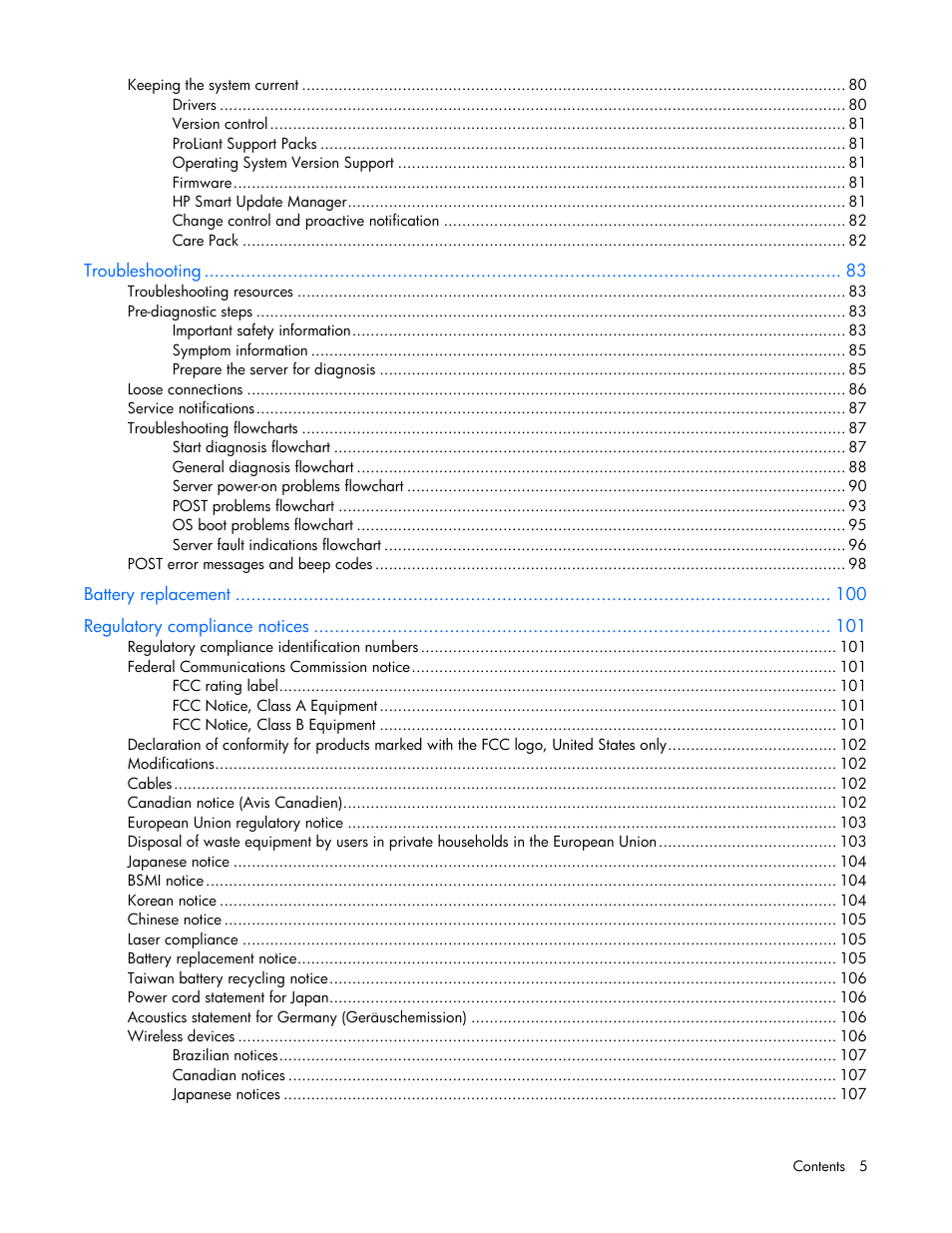 HP ProLiant DL585 G7 Server User Manual | Page 5 / 126