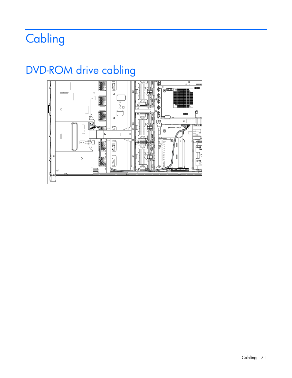 Cabling, Dvd-rom drive cabling | HP ProLiant DL585 G7 Server User Manual | Page 71 / 126