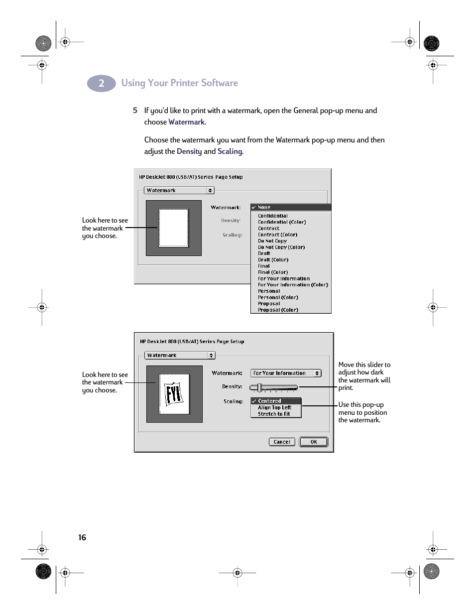 Using your printer software | HP Deskjet 832c Printer User Manual | Page 23 / 98