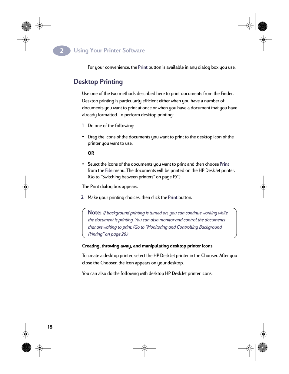 Desktop printing | HP Deskjet 832c Printer User Manual | Page 25 / 98