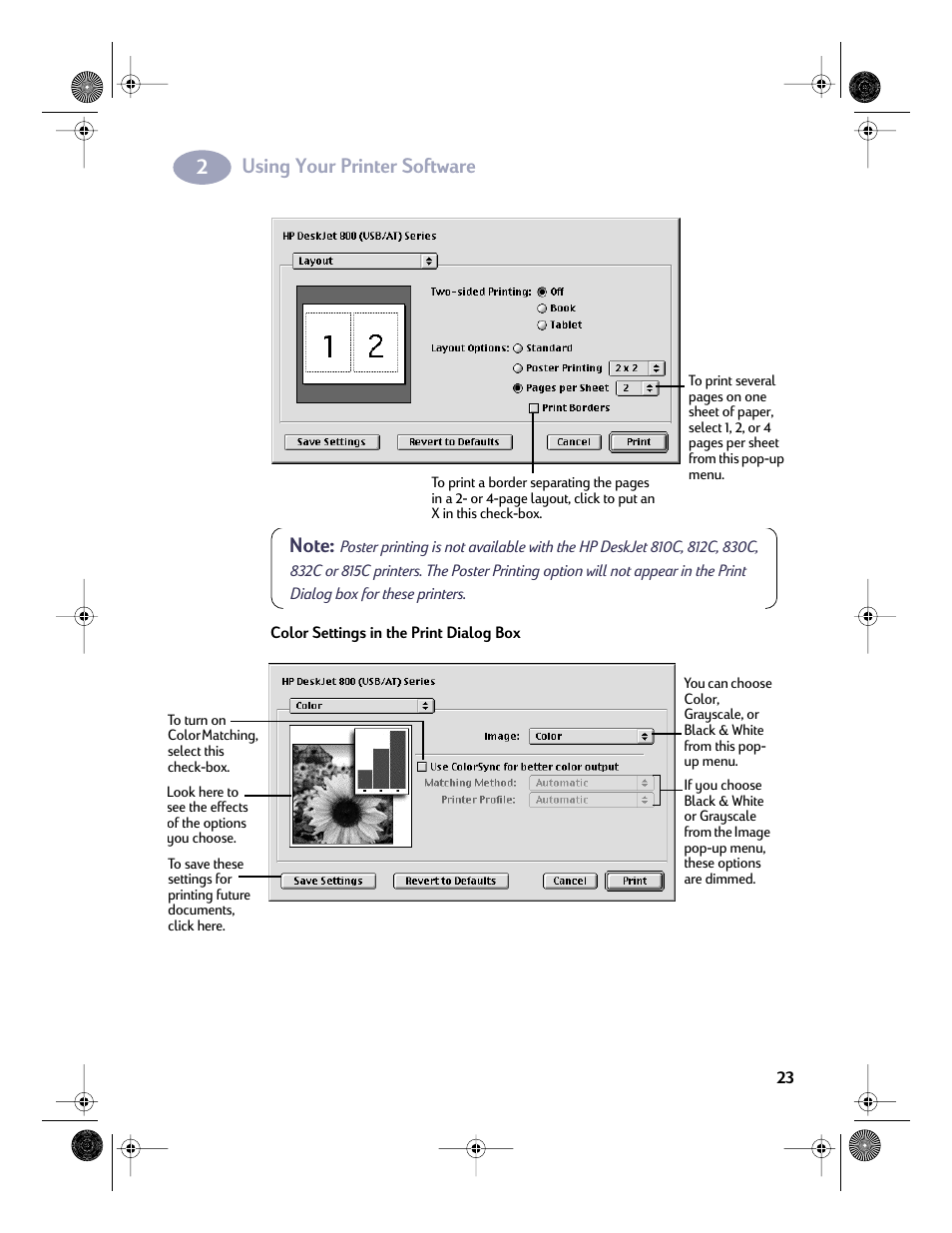 Using your printer software | HP Deskjet 832c Printer User Manual | Page 30 / 98