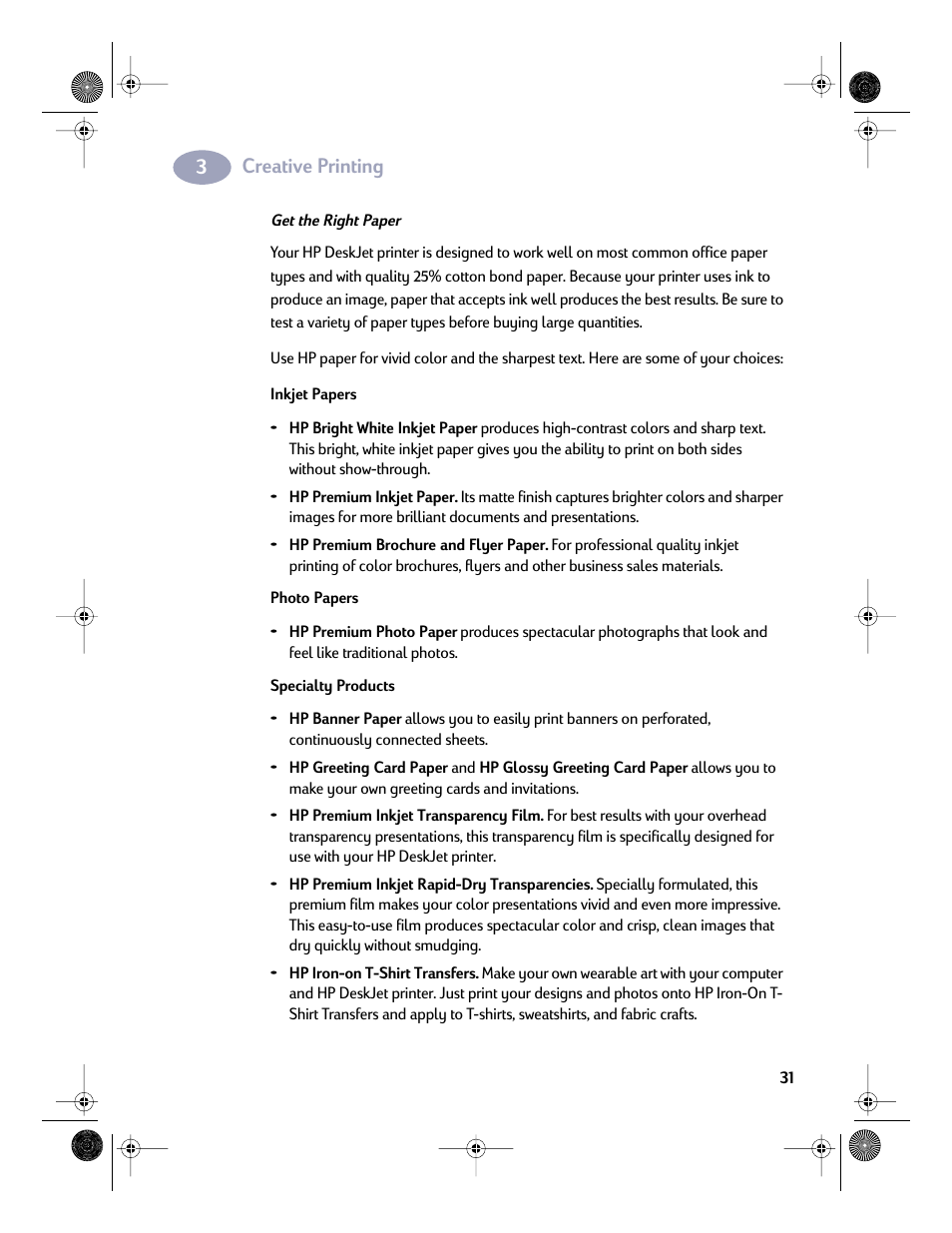 Creative printing | HP Deskjet 832c Printer User Manual | Page 38 / 98