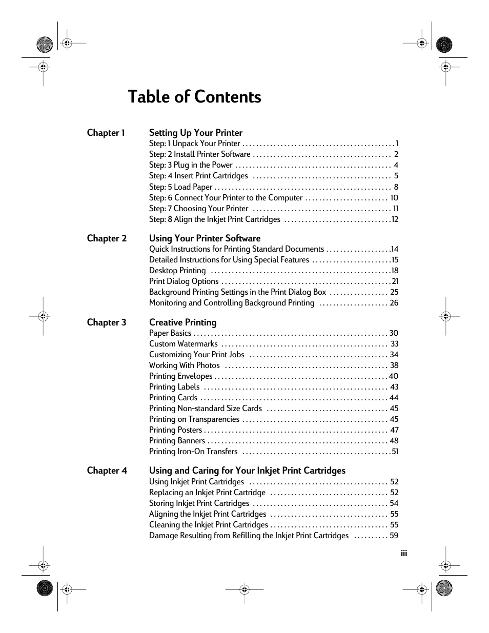 HP Deskjet 832c Printer User Manual | Page 4 / 98