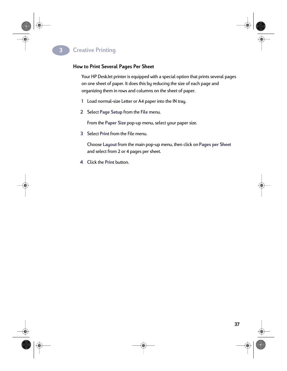 Creative printing | HP Deskjet 832c Printer User Manual | Page 44 / 98