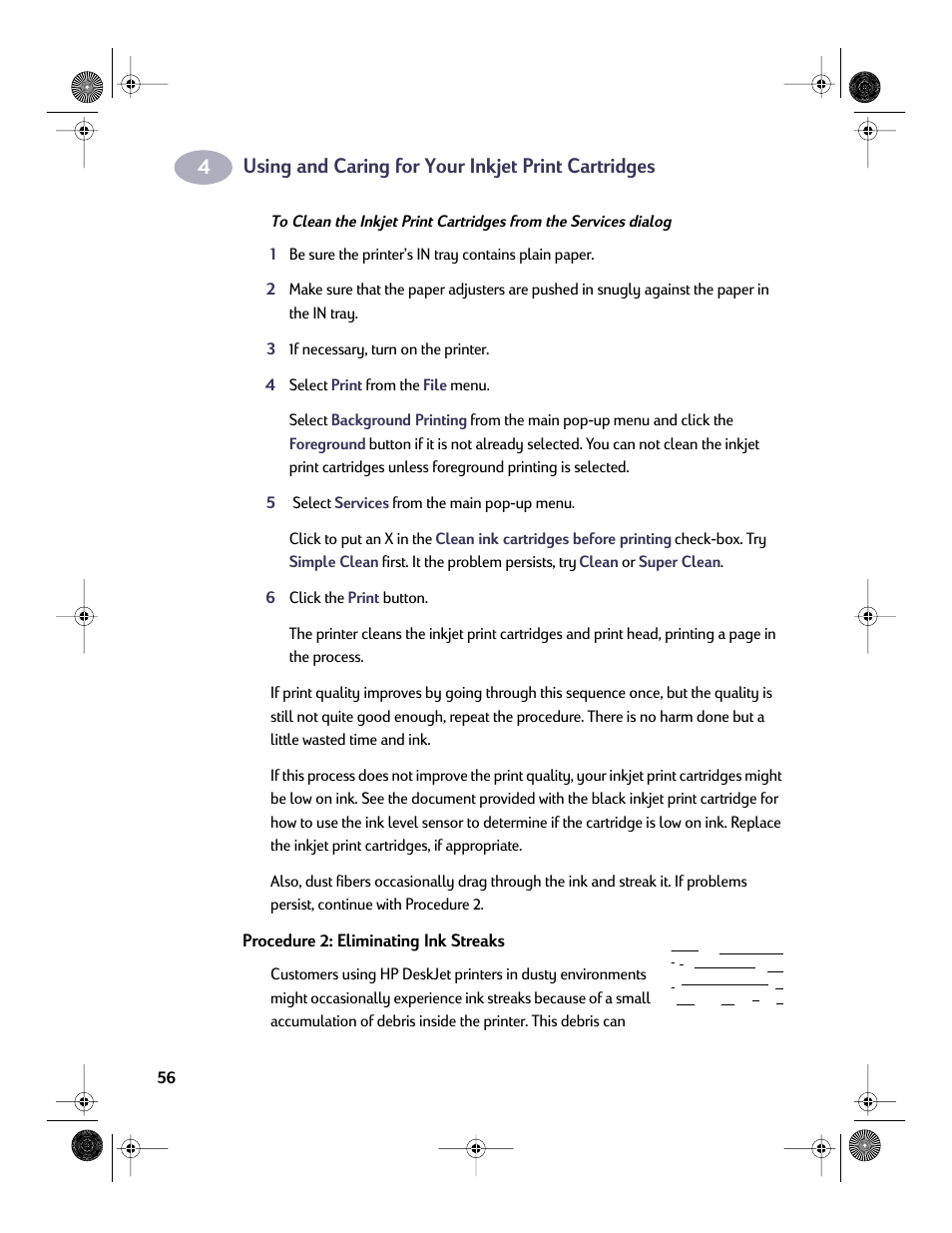 Using and caring for your inkjet print cartridges | HP Deskjet 832c Printer User Manual | Page 63 / 98