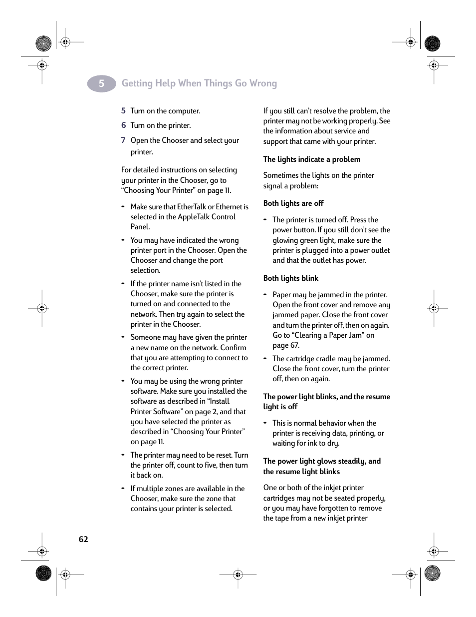 Getting help when things go wrong | HP Deskjet 832c Printer User Manual | Page 69 / 98