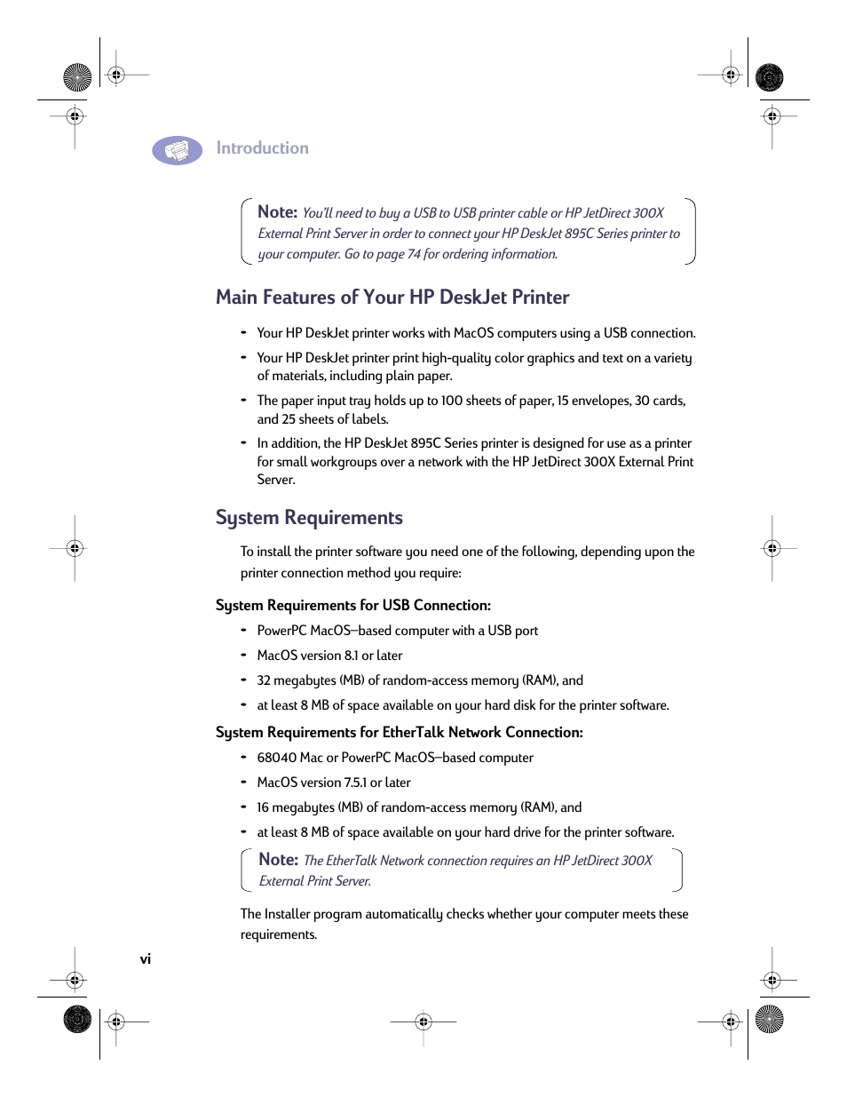 Main features of your hp deskjet printer, System requirements | HP Deskjet 832c Printer User Manual | Page 7 / 98
