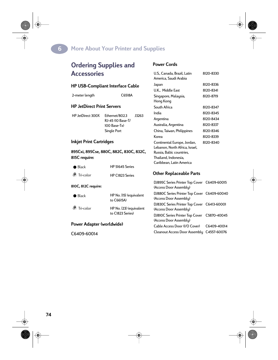 Ordering supplies and accessories, More about your printer and supplies | HP Deskjet 832c Printer User Manual | Page 81 / 98