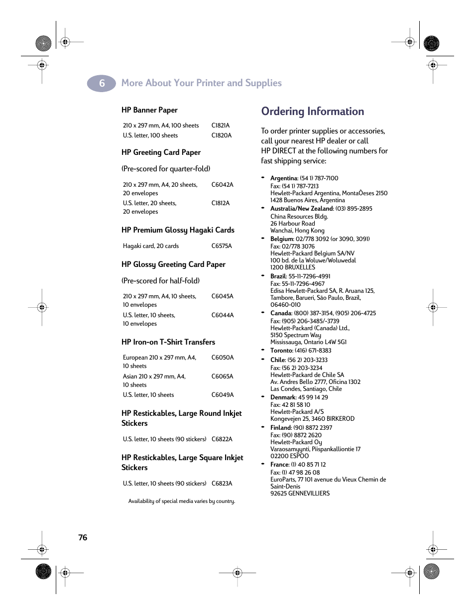 Ordering information, More about your printer and supplies | HP Deskjet 832c Printer User Manual | Page 83 / 98