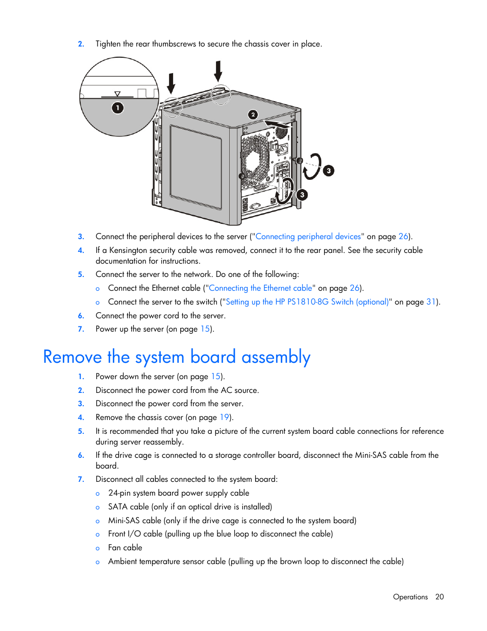 Remove the system board assembly | HP ProLiant MicroServer Gen8 User Manual | Page 20 / 95