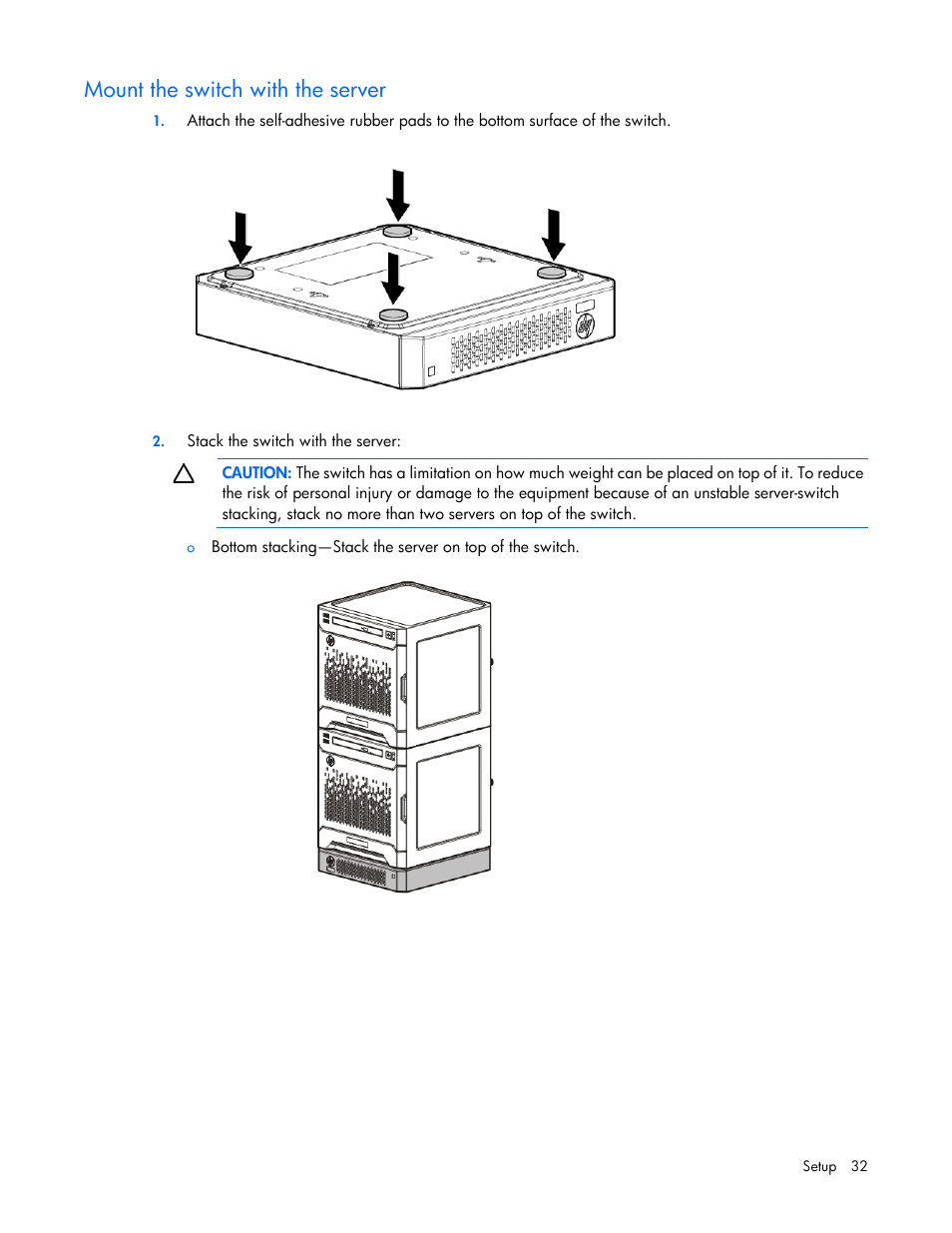 Mount the switch with the server | HP ProLiant MicroServer Gen8 User Manual | Page 32 / 95