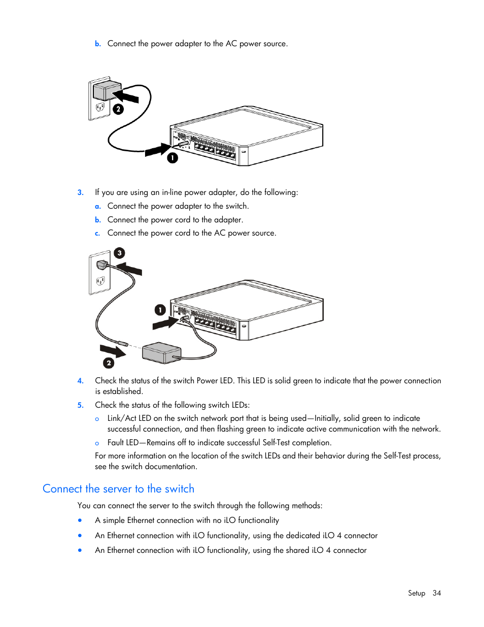 Connect the server to the switch | HP ProLiant MicroServer Gen8 User Manual | Page 34 / 95