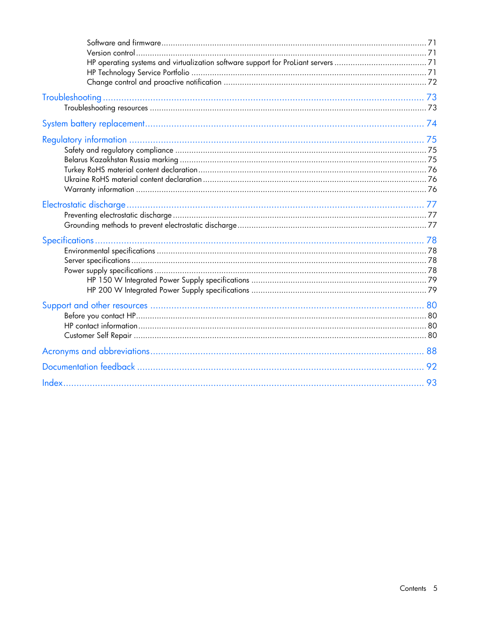 HP ProLiant MicroServer Gen8 User Manual | Page 5 / 95