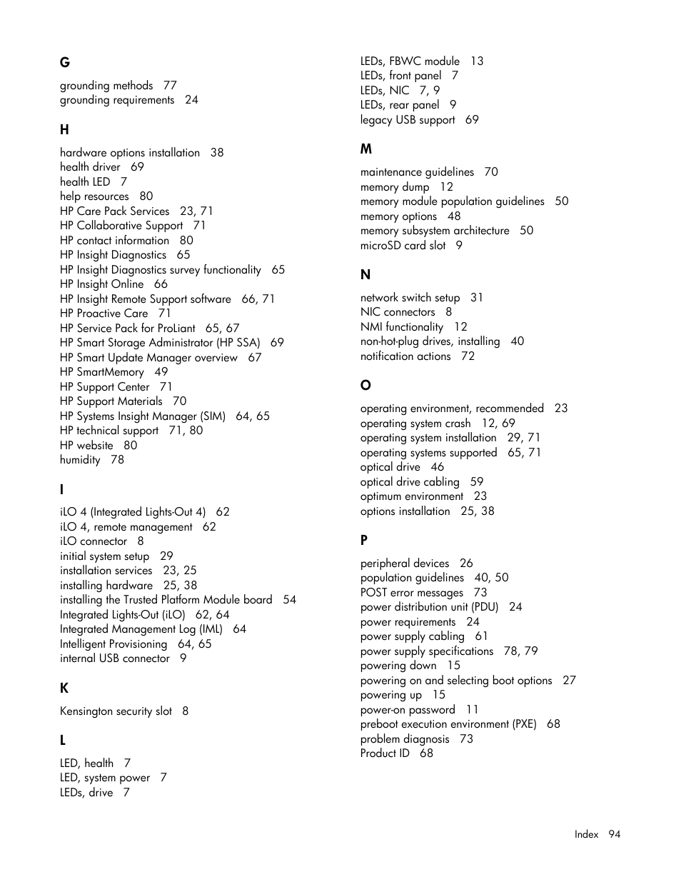 HP ProLiant MicroServer Gen8 User Manual | Page 94 / 95