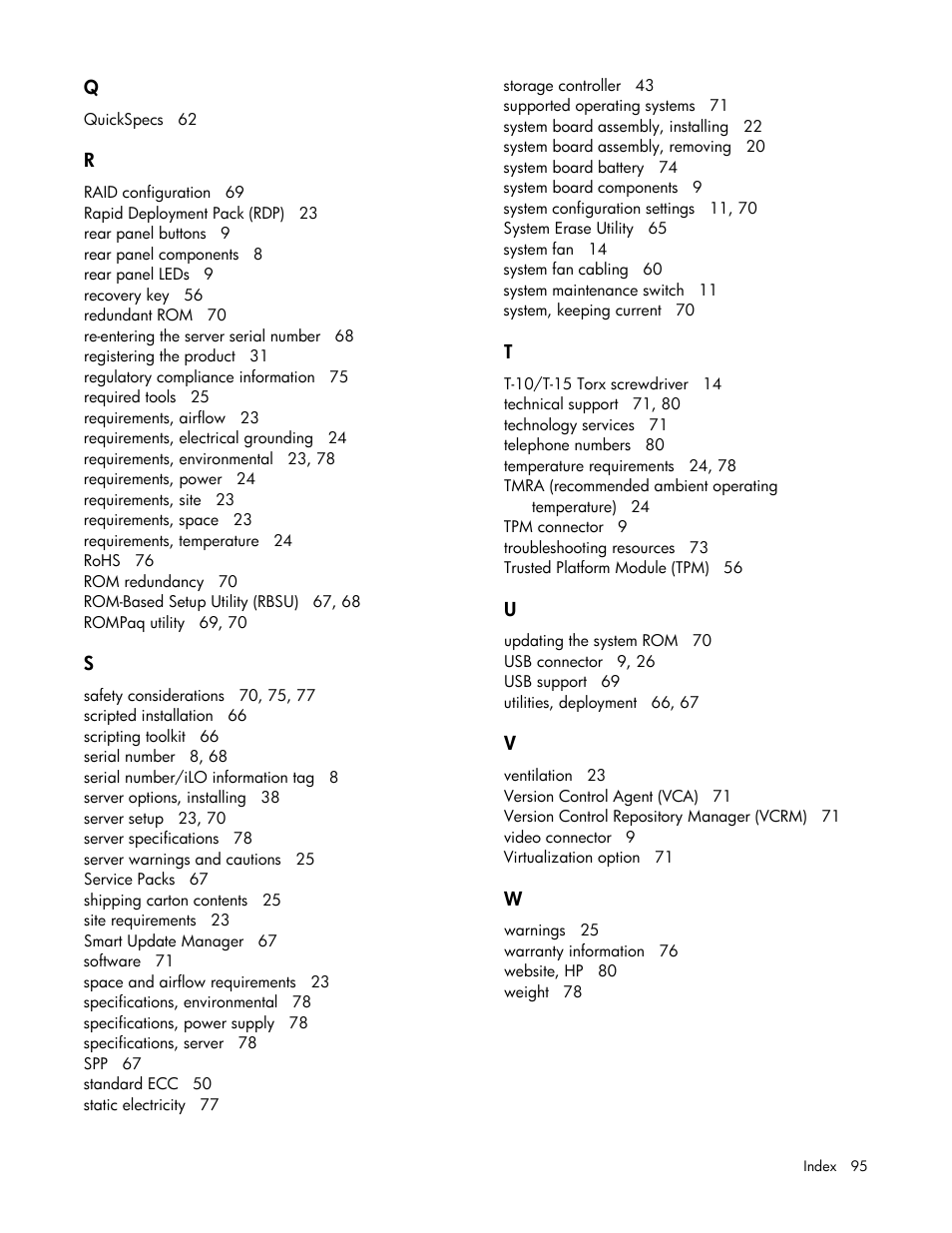 HP ProLiant MicroServer Gen8 User Manual | Page 95 / 95