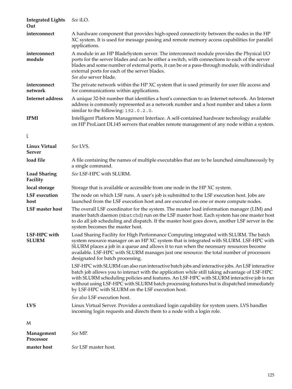 Interconnect, Interconnect network, Lsf execution host | HP XC System 3.x Software User Manual | Page 125 / 133