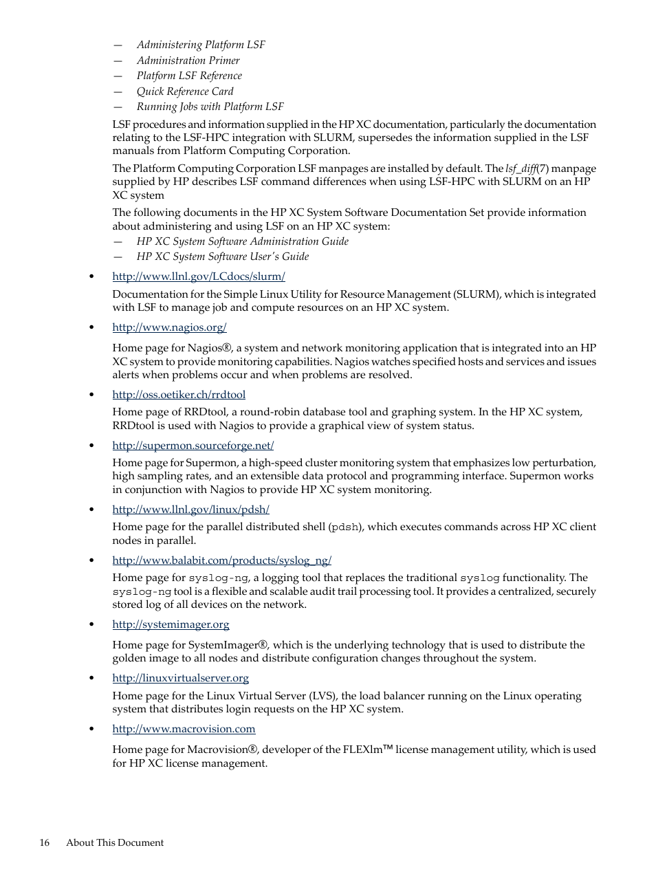 HP XC System 3.x Software User Manual | Page 16 / 133