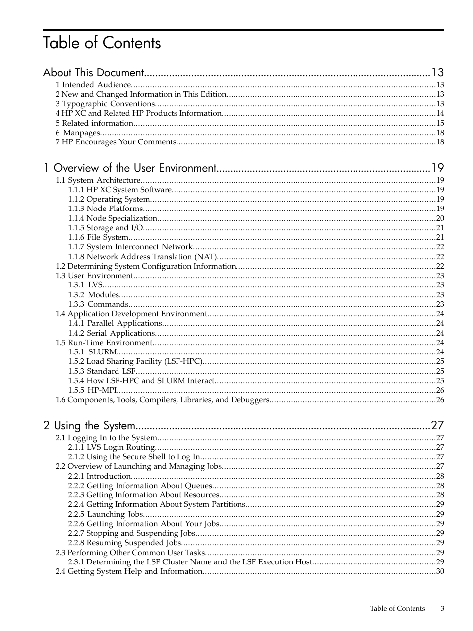 HP XC System 3.x Software User Manual | Page 3 / 133