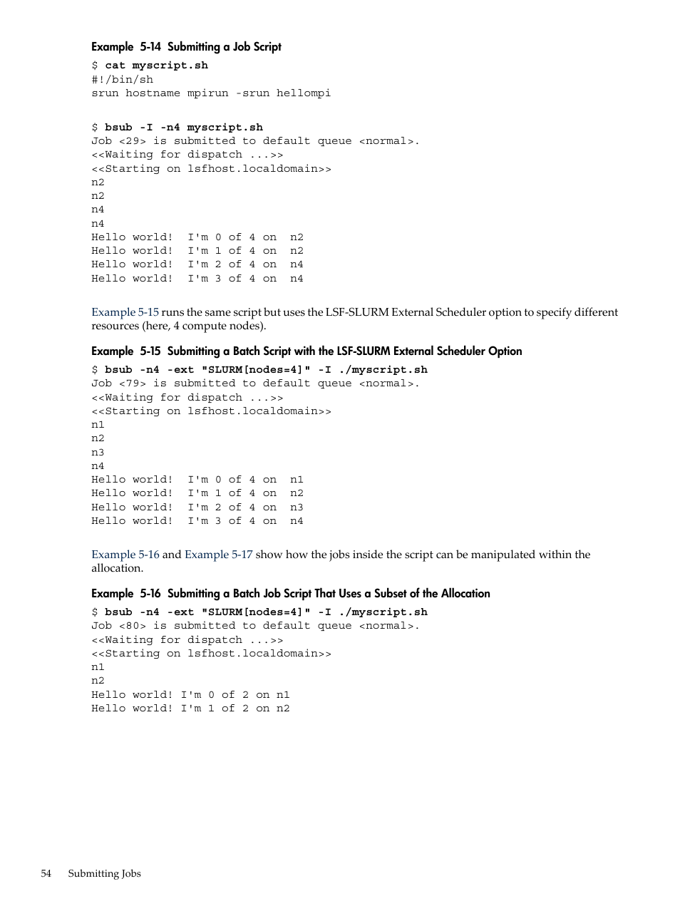 Example 5-14 | HP XC System 3.x Software User Manual | Page 54 / 133