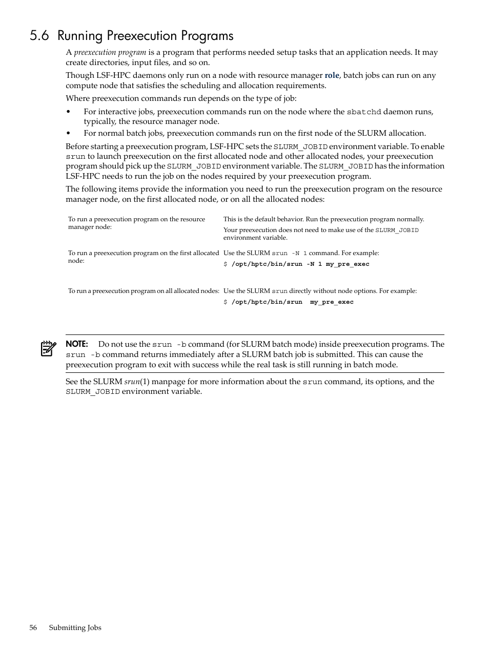 6 running preexecution programs | HP XC System 3.x Software User Manual | Page 56 / 133