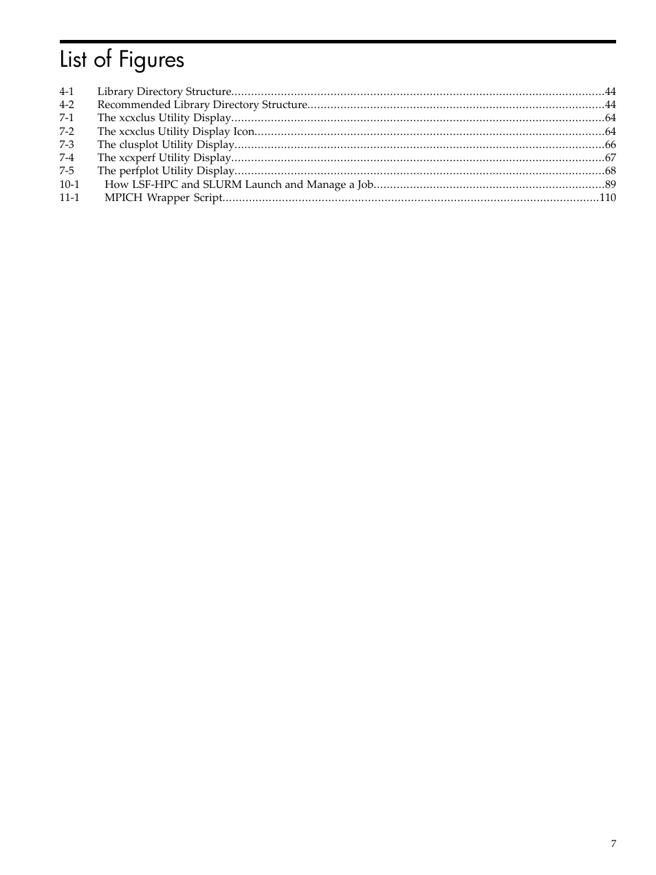 List of figures | HP XC System 3.x Software User Manual | Page 7 / 133