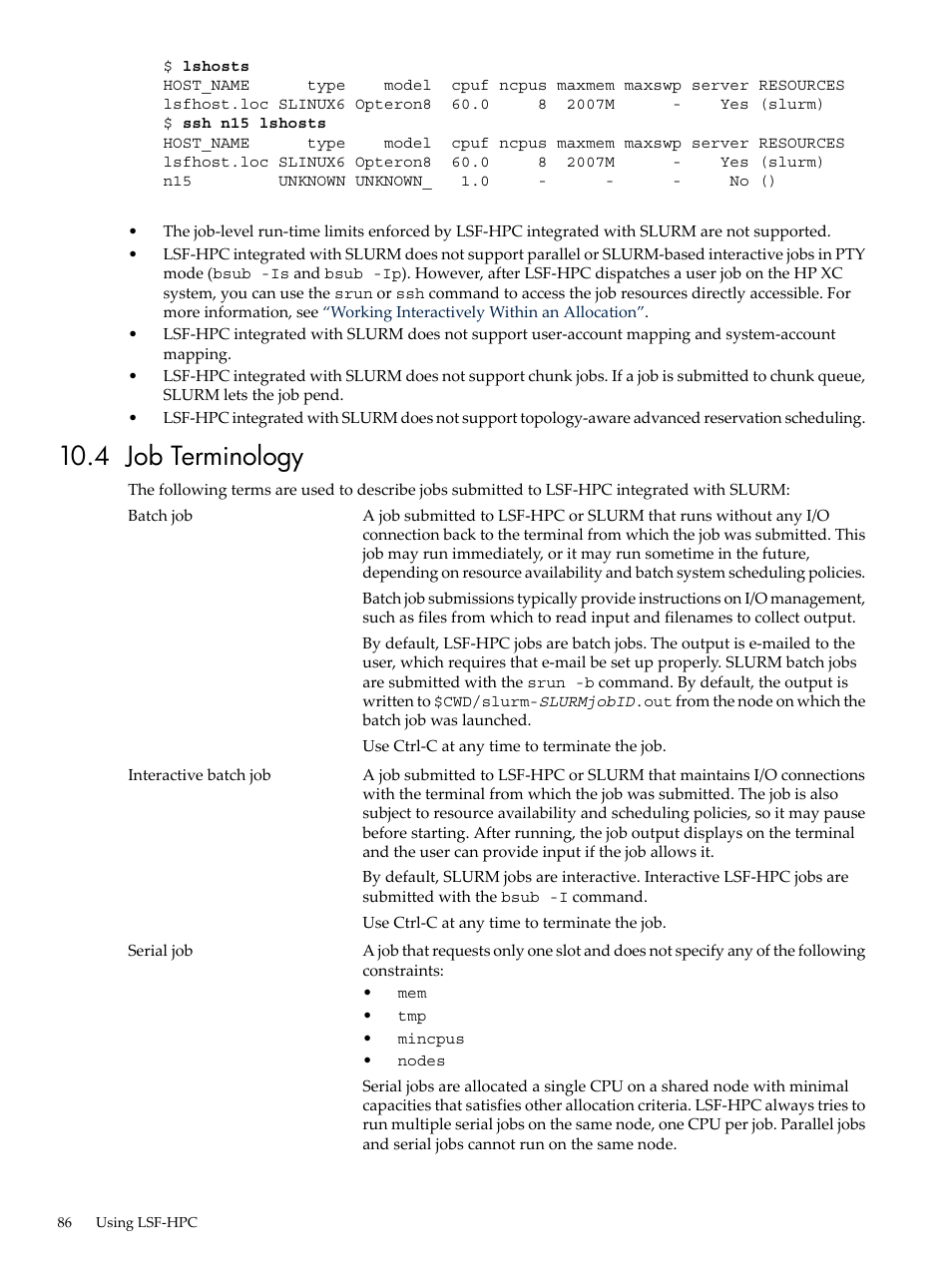 4 job terminology | HP XC System 3.x Software User Manual | Page 86 / 133